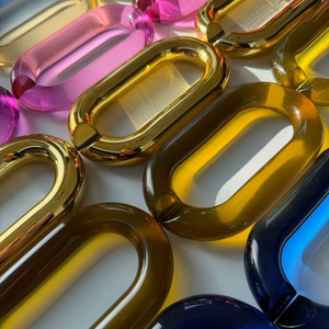 Cadena de eslabones grandes de resina estilo vintage, mezcla de colores, todos los colores disponibles, cadena de eslabones redondos grandes y gruesos de resina acrílica, arte de pared. - Product Image 1