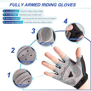 Gants de cyclisme respirants, gants de vélo absorbant les chocs avec coussinets en gel de silicone léger, gants de vélo antidérapants pour hommes et femmes - Product Image 2