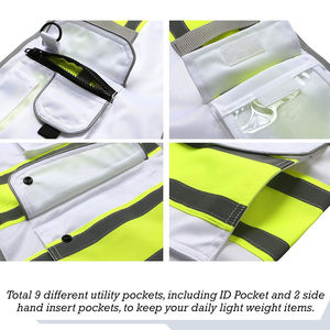 Chaleco de Seguridad para Trabajadores, Alta Visibilidad, con Bolsillo, Cinta Reflectante, Protección para Guardias de Seguridad - Product Image 4