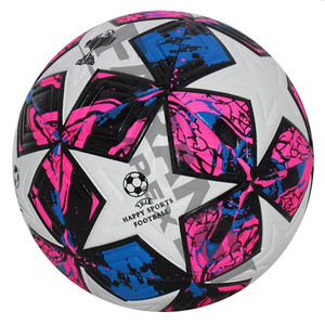 Football Size 5 Blue Yellow Pattern Durable High Air Retention <b>Polybag</b> Packaging Professional Soccer Ball Size 4 Pvc Beach Ball - Product Image 5