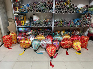 Lanternes en soie jacquard, lanternes en bambou, éclairage décoratif pour jardin, patio, mariage, lanternes en soie du Vietnam - Product Image 2