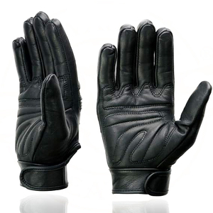 Samroz Sports Men's Perforated Leather Full Finger Motorcycle Hand <b>Gloves</b> W/Breathable ‘Open Knuckle - Product Image 2