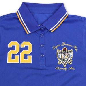 เสื้อโปโล Sigma Gamma Rho แขนสั้น เสื้อผ้าลำลองแบบสปอร์ต เสื้อคอปก ระบายอากาศได้ดี ชุดทีมแบบกำหนดเอง เสื้อยูนิฟอร์ม OEM ODM - Product Image 3