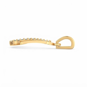 Pendentif en or jaune 18 carats avec diamant, taille brillant rond, sertissage en canal, design minimaliste avec fermoir, unisexe, pour usage quotidien - Product Image 2