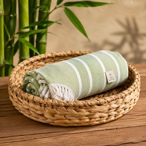 Serviette de bain turque en bambou 100% premium, douce, légère, absorbante, écologique, pour hôtels, spas, centres de bien-être, gymnases - Product Image 1