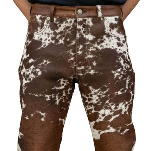 Latest Designs <b>Men's</b> Cowhide <b>Leather</b> <b>Pants</b> Mid Waist Flat Front Straight Pattern Button Fly <b>Leather</b> <b>Pants</b> - Product Image 6