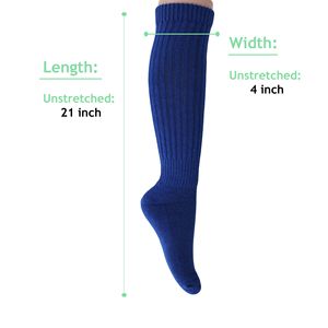 Royal Blue Cotton Slouchy Scrunch <b>Socks</b> for Women <b>Knee</b> <b>High</b>-Shoe Size 5 to 10 - Product Image 6