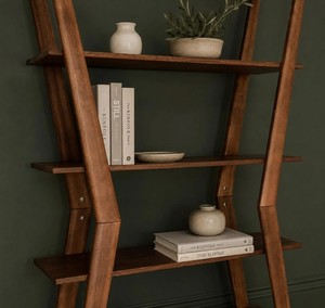 <b>Modern</b> Wooden Ladder Bookcase 4 <b>Shelves</b> Freestanding Backless Storage Rack for Living Room Home Office - Product Image 5