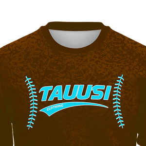 Sweat-shirt à col rond marron pour homme avec motif graphique, logo personnalisé, style baseball, pull à manches longues, haut d'entraînement d'équipe, vêtements d'hiver en gros - Product Image 3