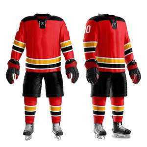 Uniformes de hockey sur glace imprimés de haute qualité, maillots personnalisés, ensembles de vêtements d'équipe, design de logo personnalisé, 100% polyester, séchage rapide, sur mesure - Product Image 1