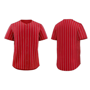 เสื้อเบสบอลเย็บทนทาน คุณภาพสูง ผลิตจากผ้าโพลีเอสเตอร์ผสมฝ้าย พร้อมโลโก้ทีมแบบกำหนดเอง ขายส่งเสื้อทีม - Product Image 1