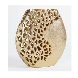 Florero de Metal de alta calidad, diseño de trabajo cortado para mesa de comedor, escaparate, exhibición, centro de mesa independiente, sala de estar, decoración del hogar - Product Image 6