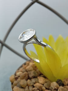 Forme LAB Grown 2.0 CT Bague de fiançailles en argent 925 or massif VVS Moissanite Diamant GIA Certifié Fine Jewelry Bezel - Product Image 5