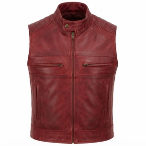 Premium Quality Leather Vest For <b>Mens</b> New Style Custom Design Leather Vest For Online Sale Pakistan Made Leather Vest - Product Image 3