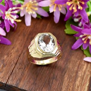 Mens <b>Ring</b> New Arrival Natural Crystal Quartz Gemstone Oval Shape <b>Ring</b> Fine Jewelry <b>925</b> <b>Sterling</b> <b>Silver</b> <b>Ring</b> For Him Wholesale - Product Image 4