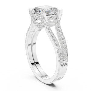 Split Shank GRA Certified <b>Ring</b> <b>Crafted</b> From 14k Solid White Gold Pretty Asscher Shaped Lab Grown Diamond Engagement-Wedding <b>Ring</b> - Product Image 6