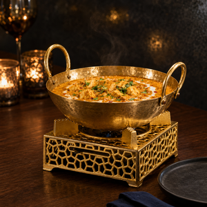 Luxury Brass Chafing Dish Food Warmer Hammered Serving Bowl for Hotel Buffet Restaurant Wedding Catering Banquet Tableware Decor - Product Image 5