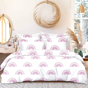 Parure de draps en microfibre douce au toucher, 3 pièces, taille King/Queen, imprimée, avec taies d'oreiller et drap-housse, literie durable - Product Image 1