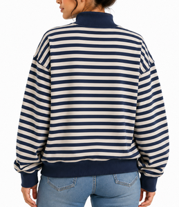 Sweat-shirt à col montant personnalisé USA, surdimensionné, avec appliqué en gingham, lettres brodées, en molleton unisexe - Product Image 4
