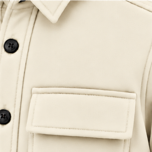 Chaqueta con Capucha para Hombre, Color Crema, con Botones al Frente, Manga Larga, con Bolsillos en el Pecho, Ropa Casual de Calle, para Venta al Por Mayor - Product Image 6