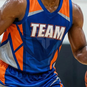 Camiseta de Baloncesto Personalizada con Cuello en V, Sublimación, Impresión de Equipo Personalizada, Venta al Por Mayor OEM, Uniforme de Baloncesto Personalizado para Equipo - Product Image 4