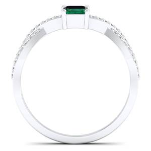 Anillos de compromiso de oro macizo de 14k con moissanita VVS de REYES a precio mayorista para mujer, corte esmeralda, anillo con piedra preciosa de 0.5 quilates - Product Image 4