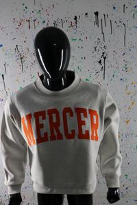 MERCER HEATHER GREY <b>Mock</b> <b>Neck</b> Sweatshirt 100% ORANGE Applique Embroidery wide <b>neck</b> Sweatshirt Finer Threads - Product Image 3