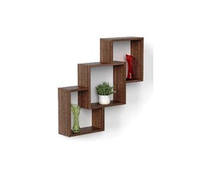 Standard 3 Tier Wooden Rack Top Selling 3-Layer Wall Mount Metallic Rack Storage Holders Modern Style Carve Wall Art for Spices - Product Image 2