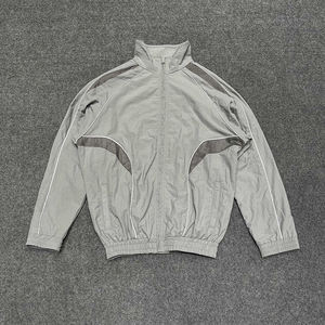 Nylon Panelled <b>Track</b> <b>Jacket</b> Short Set Custom Two-piece Windbreaker Short <b>Jacket</b> Set <b>Mens</b> Reflective Windbreaker Short - Product Image 2