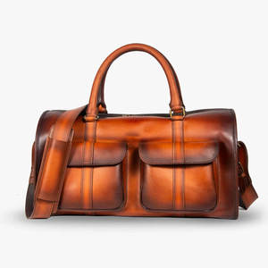 Bolsa de Viaje de Piel Sintética PU, Impermeable, para Fin de Semana, Portátil, Tipo Duffel - Product Image 1