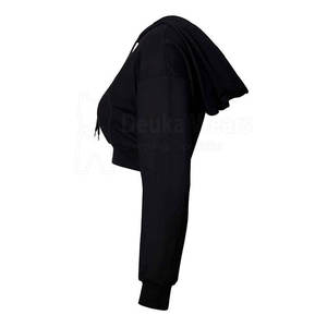 Haut court à capuche pour femme, 300 GSM, 100% Coton, style urbain, vêtement d'extérieur décontracté et tendance pour l'hiver, Service OEM/ODM, Prix bas - Product Image 2