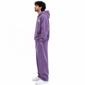 Men's Oversized Fleece Hoodies Zip-Up Sweatshirt Casual Streetwear Pullover Breathable <b>Tracksuit</b> & Jogger Set Private Label USA - Product Image 4