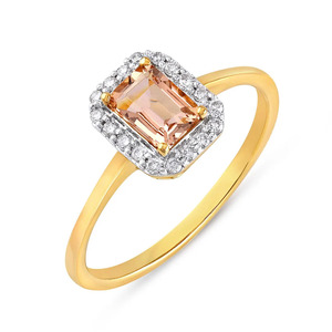 แหวนทองประดับเพชรทรงโอเวอร์เฮดรูปทรงพีชคัชชั่น - Product Image 2