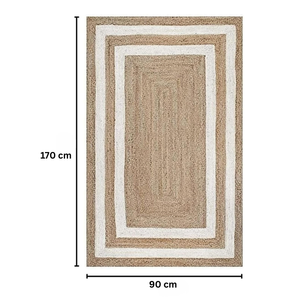 Alfombra segura para niños de 170x90cm hecha de 100% yute con personalización, adecuada para la sala de juegos y el comedor infantil. - Product Image 5