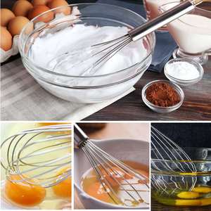 Venta al por mayor de batidores de varillas de acero inoxidable de alta resistencia, multifunción para cocinar, mezclar, batir y remover salsas - Product Image 3