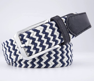 Ethnic Patterned <b>Elastic</b> <b>Belt</b> with Metal Buckle Adjustable Polyester Cotton Waistband for Fashion Wear - Product Image 2