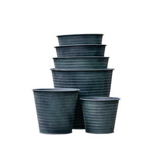 Custom Galvanized Sheet Metal <b>Tall</b> Flower <b>Pot</b> Tapered Square Metal Planter Box Heavy Duty Rustic <b>Indoor</b> Outdoor Garden <b>Pot</b> - Product Image 6