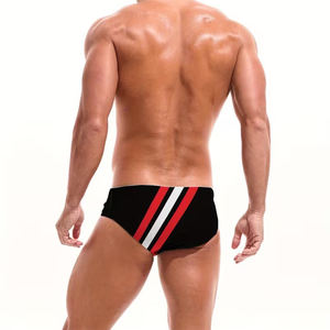 Lightweight <b>Men's</b> Solid Casual Black Four-Way Stretch Summer Swimming <b>Trunks</b> with Drawstring and Elastic Waist - Product Image 2