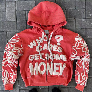 Nouveau modèle 2026 Sweat à capuche court entièrement zippé pour homme, 100% Coton, Séchage rapide, Respirant, Haute qualité, Logo personnalisé, Coupe oversize, Style streetwear - Product Image 1