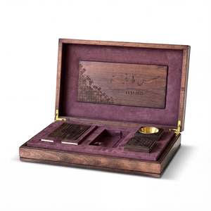 Coffret Cadeau de Luxe en Bois Fait Main avec Intérieur en Velours, Boîte de Présentation Gravée Haut de Gamme, Logo Personnalisé, pour Salon - Product Image 3