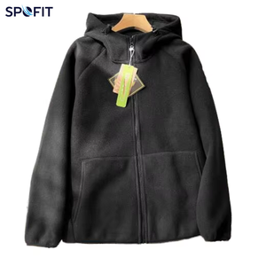 Sudadera con capucha de forro polar de doble cara para hombre, gruesa, cortavientos, cálida, ecológica, de talla grande, con cremallera, para invierno - Product Image 1