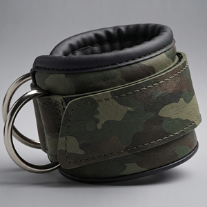 Sangles de poignet en cuir camouflage avec boucle, rembourrées, très extensibles, légères, pour la musculation, avec anneau en D, unisexe - Product Image 4