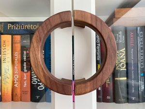 Wooden Ring Cabinet <b>Handle</b> Minimalist Design Natural Finish <b>Furniture</b> <b>Knob</b> for Drawer Door Hardware Wooden Door Pull - Product Image 1