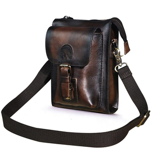 Sac banane multifonction en cuir de qualité pour homme, style rétro café, sacoche messager, pochette de téléphone d'été - Product Image 2