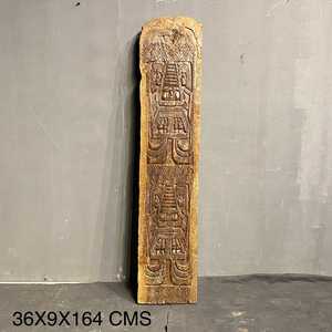 Panel de Pared de Madera Tribal Naga de la India, Tallado a Mano, Decoración Arquitectónica, Estilo Rústico Antiguo, para Interiores de Hotel, Combinable, 1 Contenedor - Product Image 1