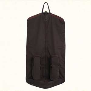 Sac de transport pour costume en cuir de vachette véritable noir, moderne, avec fermeture éclair, de luxe, pour affaires, étui de protection de voyage haut de gamme LSC-0001 - Product Image 1