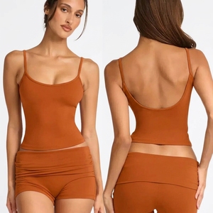 <b>Women's</b> Summer Backless Yoga Tank Top Nylon Spandex Lightweight Breathable Stretch Sports <b>Singlet</b> Soft Basic Fitness Workout Top - Product Image 5