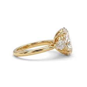 Anillo de Diamantes de Oro Amarillo de 10K, Oro Sólido, Certificado por IGI, Engaste de Puntas, Minimalista, Anillo de Compromiso y Boda, Acabado Brillante, Uso Diario - Product Image 2