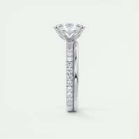Bague de fiançailles ovale de 2,00 carats en diamant de laboratoire, sertie pavé floral style panier, avec sertissage français en or blanc 14 carats