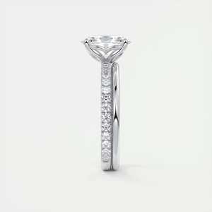 แหวนหมั้นเพชรทรงรูปไข่ 2.00 กะรัต เพชรเลี้ยงในห้องปฏิบัติการ ประดับแบบรอยัลพาเว่ลายดอกไม้ พร้อมฝังแบบฝรั่งเศสในทองคำขาว 14K - Product Image 5